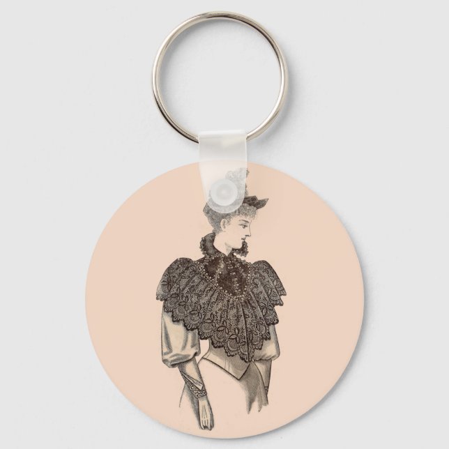 1897 Victorian woman Key Ring (Front)