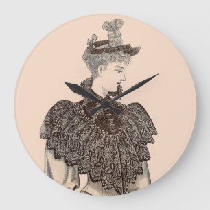 1897 Victorian woman Large Clock