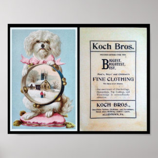 1898, Clothiers, Dog, Advertising, Vintage Poster