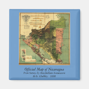 1898 Official Map of Nicaragua Magnet