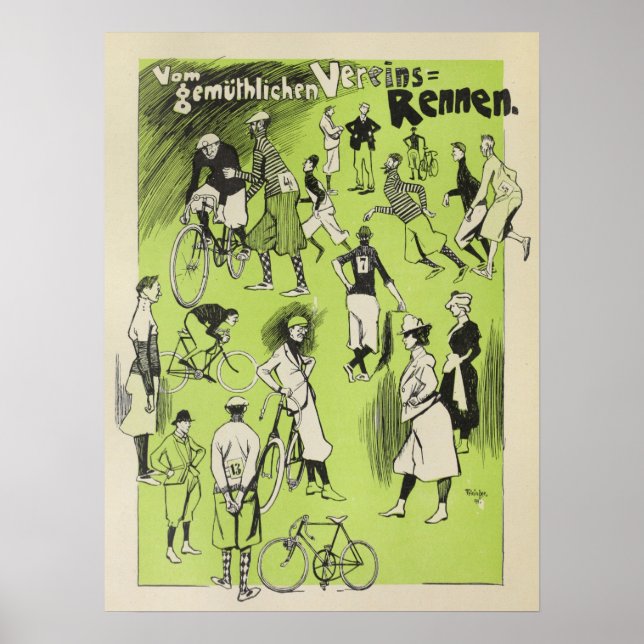1898 Vintage Bicycle Club Races Ad Art Poster (Front)