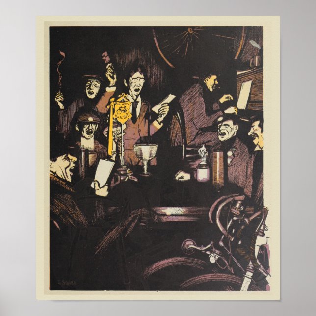 1898 Vintage Bicycle Post Race Ad Art Poster (Front)