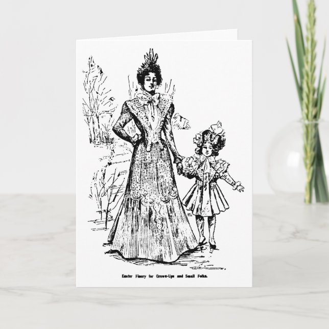 1898 vintage illustration Easter fashions card (Front)