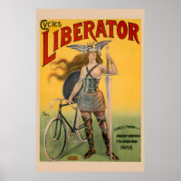 1899 Classic Art Nouveau French Bicycle Poster