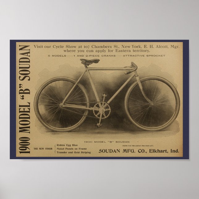 1899 Vintage Bicycle Magazine Ad Art Poster (Front)
