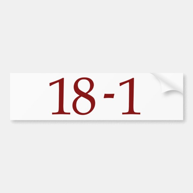 18-1 BUMPER STICKER (Front)