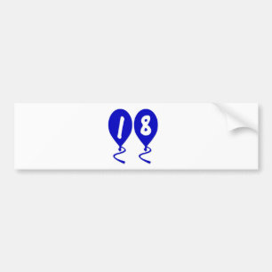 18 Birthday Balloons Bumper Sticker