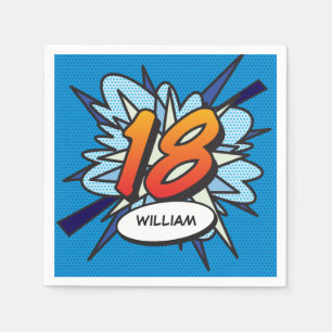 18 Birthday Fun Retro Comic Book Napkin