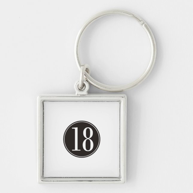 #18 Black Circle (front) Key Ring (Front)