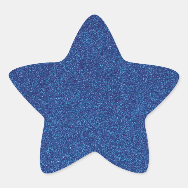 18 Blue Glitter Print Sparkles Star Sticker (Front)