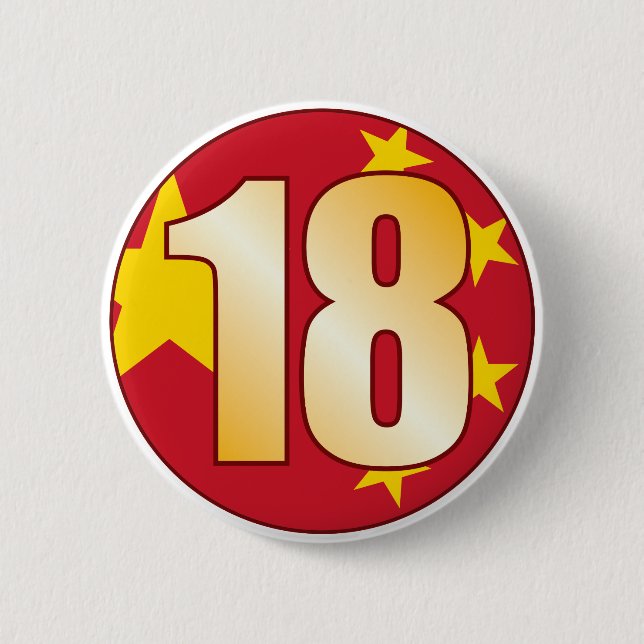 18 CHINA Gold 6 Cm Round Badge (Front)