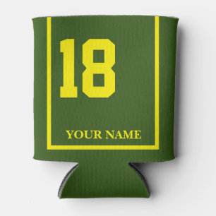 18 Forest Green Yellow Horse Saddle Blanket Custom Can Cooler
