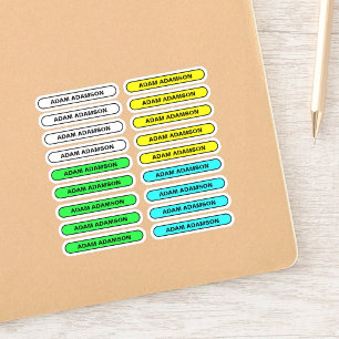 18 Full Name Slip Tags - School Student Stickers