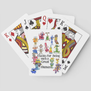18 Funny Cartoon Aliens Express Thanks Playing Cards