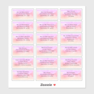 18 Guest Name Address Pink Lilac Watercolors