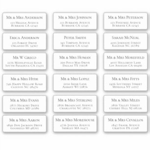 18 Individual Name Address Labels