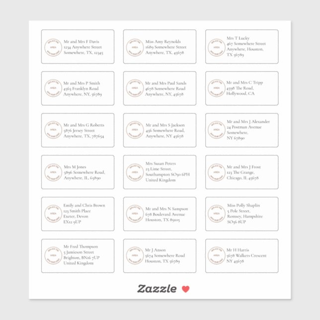 18 Individual Name Addresses Serif Business Logo (Sheet)