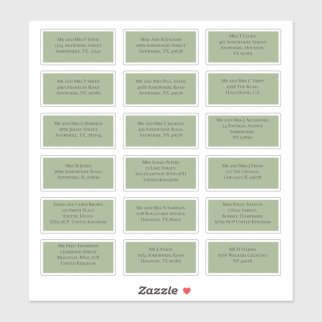 18 Individual Recipient Name Address Sage Green (Sheet)