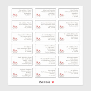 18 Individual Wedding Guest Name Addresses Florals