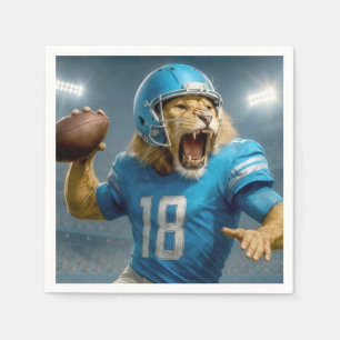 #18 Lion Football Player Napkin