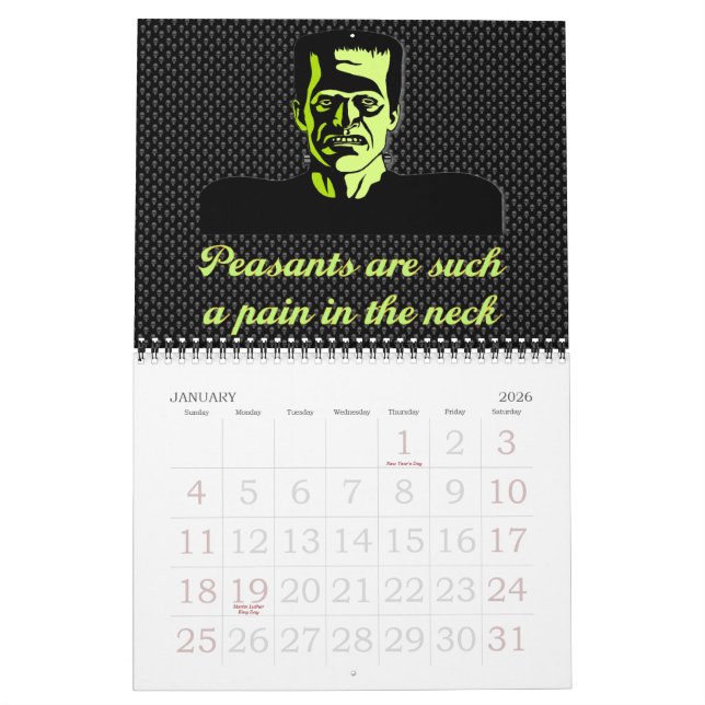 18-Month Halloween Calendar (Jan 2026)