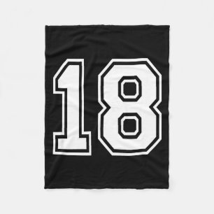 18 Number Eighteen Team Sports Graphic Matching Va Fleece Blanket