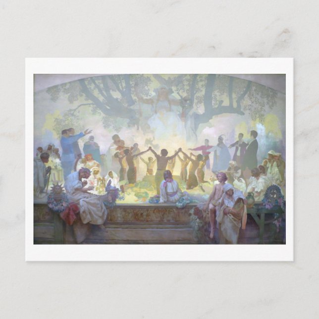 #18 Oath of Omladina Under the Slavic Linden Tree Postcard (Front)