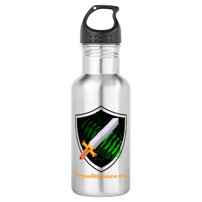 18 oz Steel water bottle with PrionAlliance logo (Front)