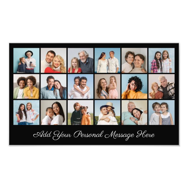 18 Photo Collage Add A Greeting Photo Enlargement (Front)