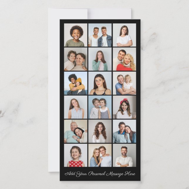 18 Photo Collage Add Your Own Greeting Card (Front)