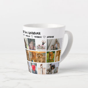  18 photo collage and personalized text photo gift latte mug