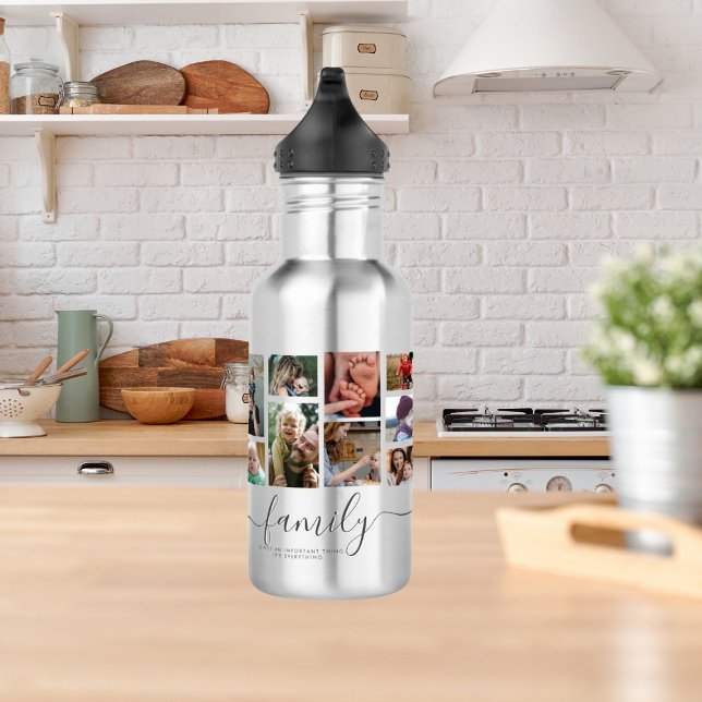18 Photo Collage Cute Family Love Memory 532 Ml Water Bottle (Creator Uploaded)