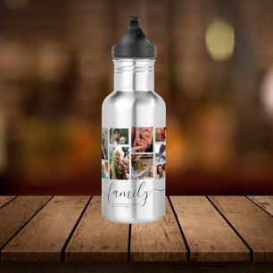 18 Photo Collage Cute Family Love Memory 532 Ml Water Bottle