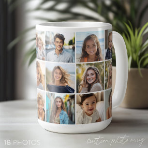 18 Photo Collage - Minimal Grid with White Coffee Mug