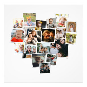 18 Photos Collage Heart Shape - Photo Print