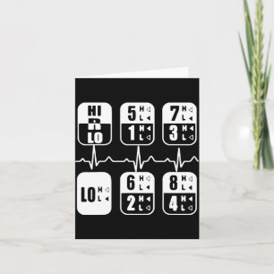 18 Speeds Shift Trucker Heartbeat Funny Truck  Card