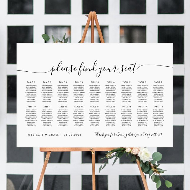 18 Tables Modern Find Your Seat Seating Chart (Creator Uploaded)