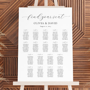 18 Tables Simple Find Your Seat Seating Chart
