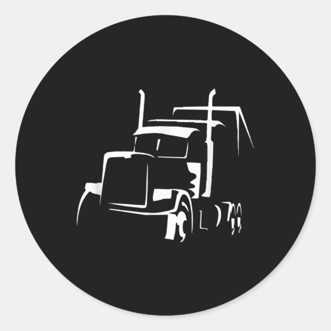 18 Wheeler Semi Truck for Truck Drivers Who Love Classic Round Sticker (Front)