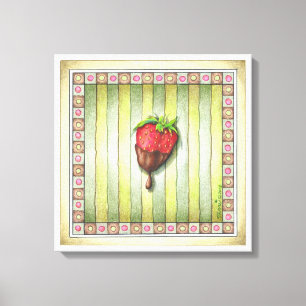 18"x18" CANVAS PRINT CHOCOLATE COVERED STRAWBERRY