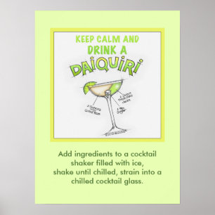 18" X 24" POSTER - KEEP CALM and DRINK A DAIQUIRI