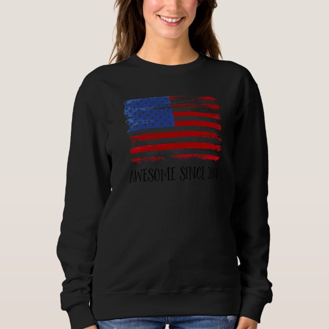 18 Year Old Awesome Since 2004 18th Birthday   Sweatshirt (Front)