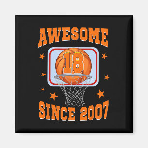 18 Year Old Awesome Since 2007 18th Birthday Sketl Magnet