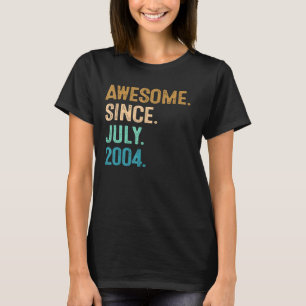 18 Year Old  Awesome Since July 2004 18th Birthday T-Shirt