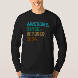 18 Year Old Awesome Since October 2004 18th Birth T-Shirt