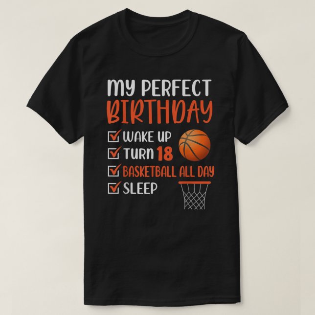18 Year Old Basketball Birthday Party 18th Boy Bda T-Shirt (Design Front)