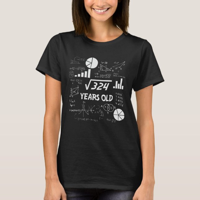 18 Year Old Bday Geeky Math 18th birthday Gift T-Shirt (Front)