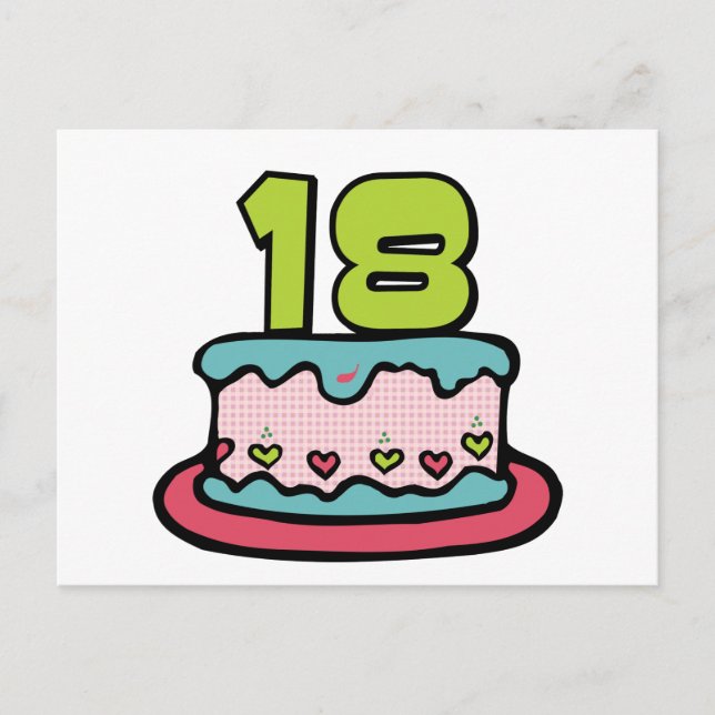 18 Year Old Birthday Cake Postcard (Front)