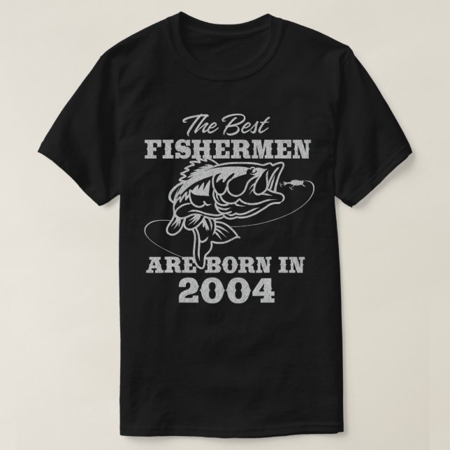 18 Year Old Fisherman_ Fishing 2004 18th Birthday  T-Shirt (Design Front)