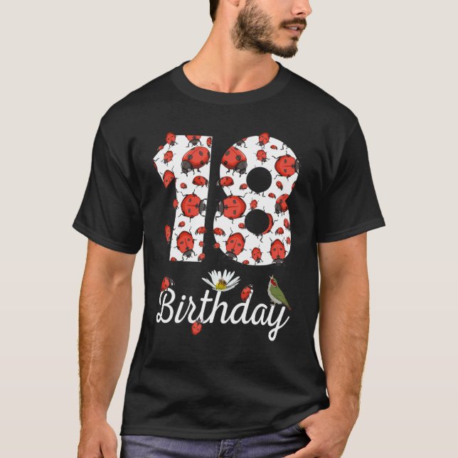 18 Year Old Ladybugs 2004 18th Birthday Girl Famil T-Shirt (Front)